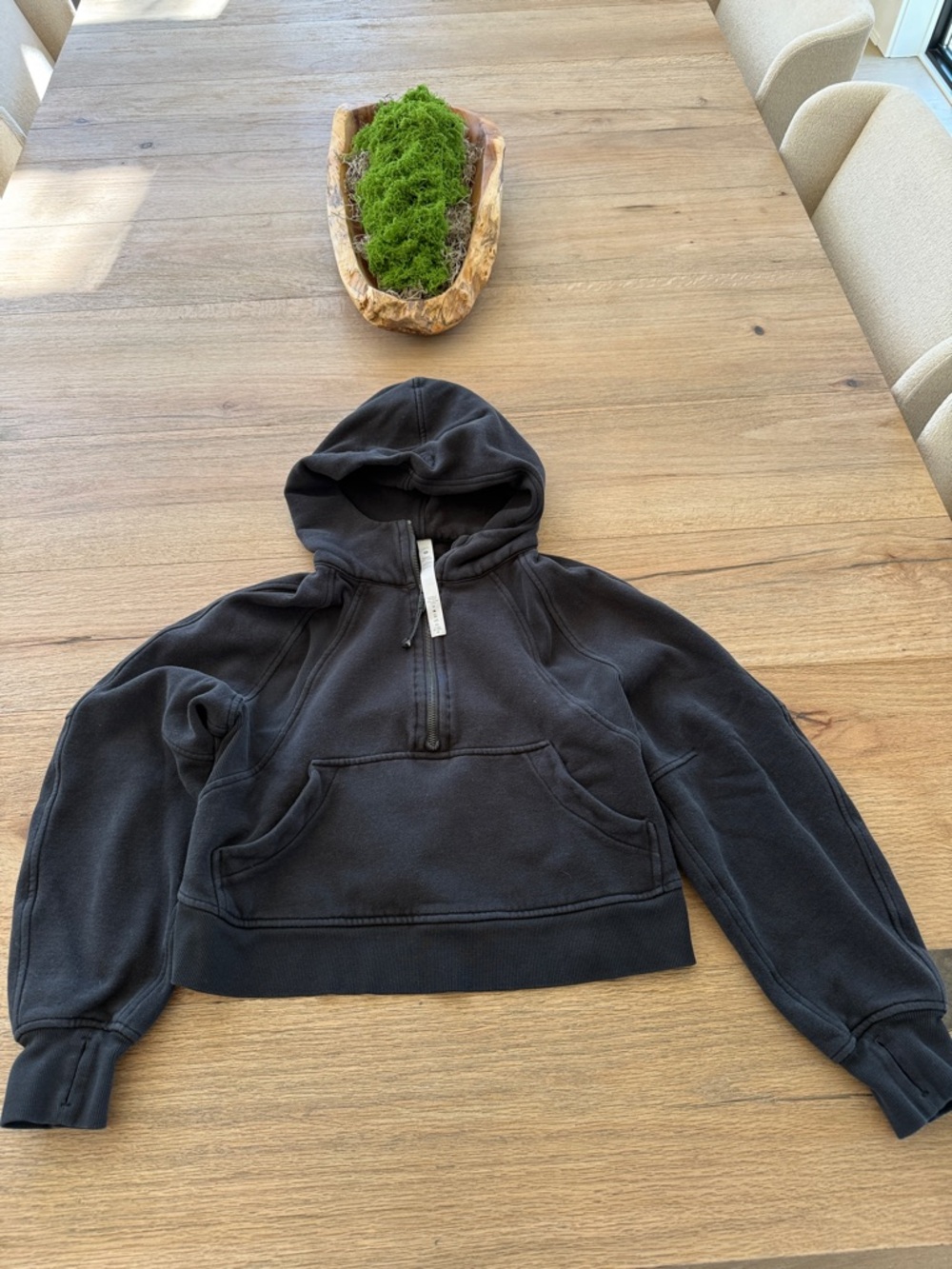 lululemon athletica Black Half‑Zip Hooded Pullover Sweater